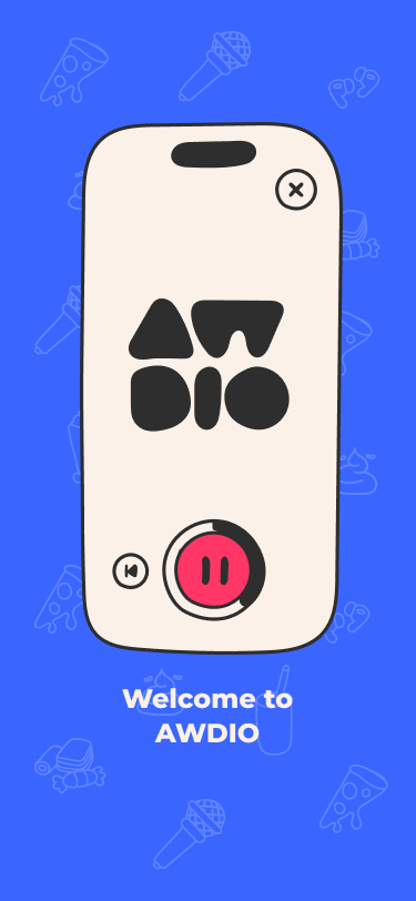Step two on in the onboarding flow in AWDIO, welcoming the user to the app